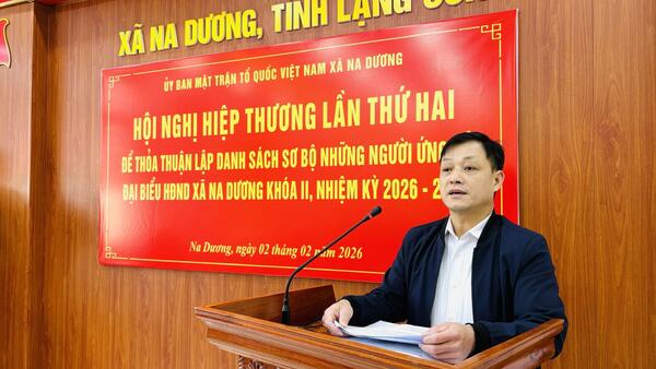 ỦY BAN MTTQ VIỆT NAM XÃ NA DƯƠNG TỔ CHỨC HỘI NGHỊ HIỆP THƯƠNG LẦN THỨ HAI