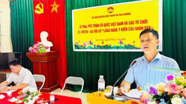 ỦY BAN MTTQ VIỆT NAM XÃ NA DƯƠNG TỔ CHỨC HỘI NGHỊ “LẮNG NGHE Ý KIẾN CỦA NHÂN DÂN”