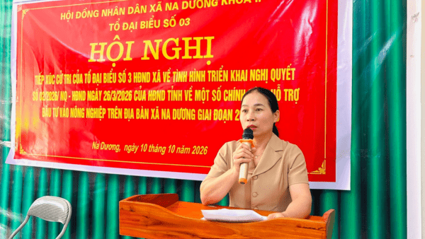 TỔ ĐẠI BIỂU SỐ 3 HĐND XÃ NA DƯƠNG TIẾP XÚC CỬ TRI THÔN BẢN NÙNG VỀ TRIỂN KHAI NGHỊ QUYẾT SỐ 02/2026/NQ-HĐND